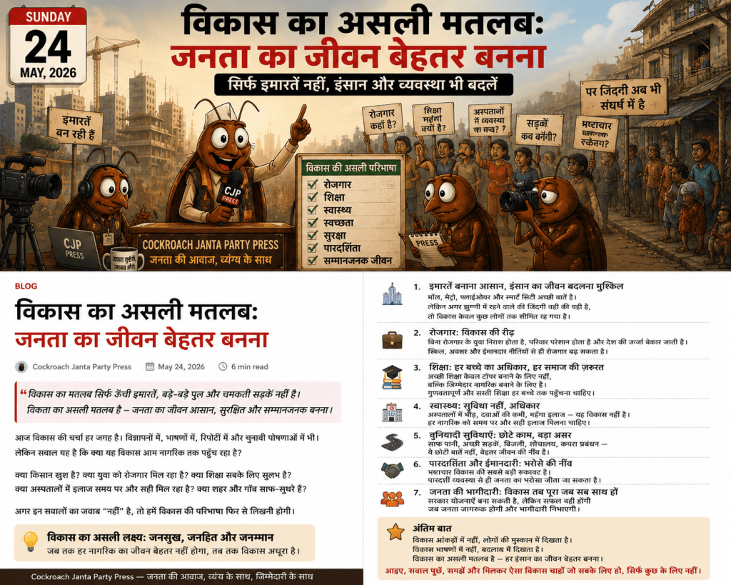 विकास का असली मतलब: जनता का जीवन बेहतर&nbsp;बनना