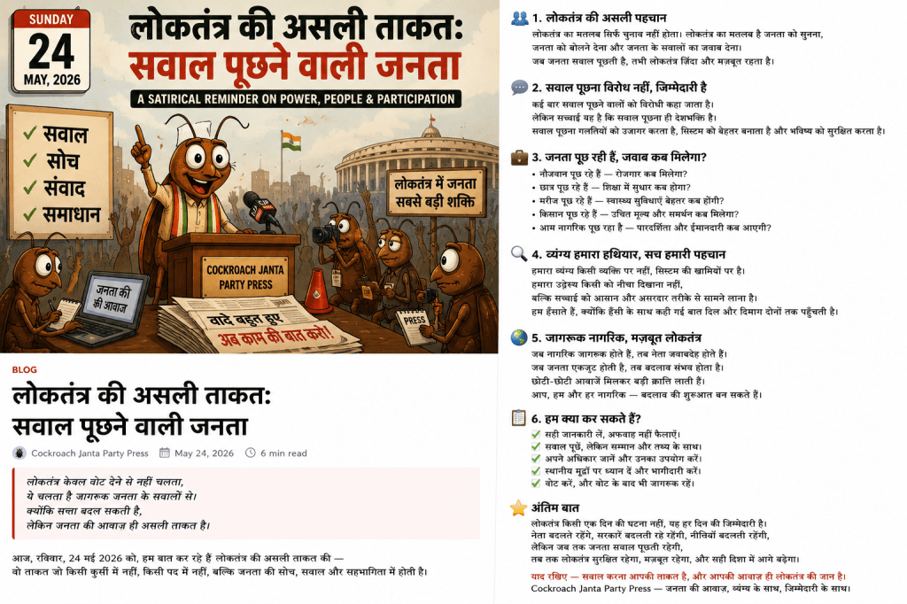 लोकतंत्र की असली ताकत: सवाल पूछने वाली&nbsp;जनता